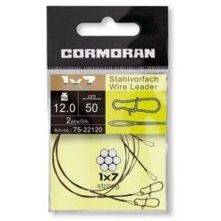 Cormoran 1x7 Wire Leader With Loop And Snap Hook 50cm 2pcs 6kg Najlon, Strune Sajle