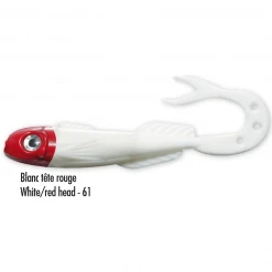 Delalande Chabot Curly 7cm White/Red Head Silikonske Varalice