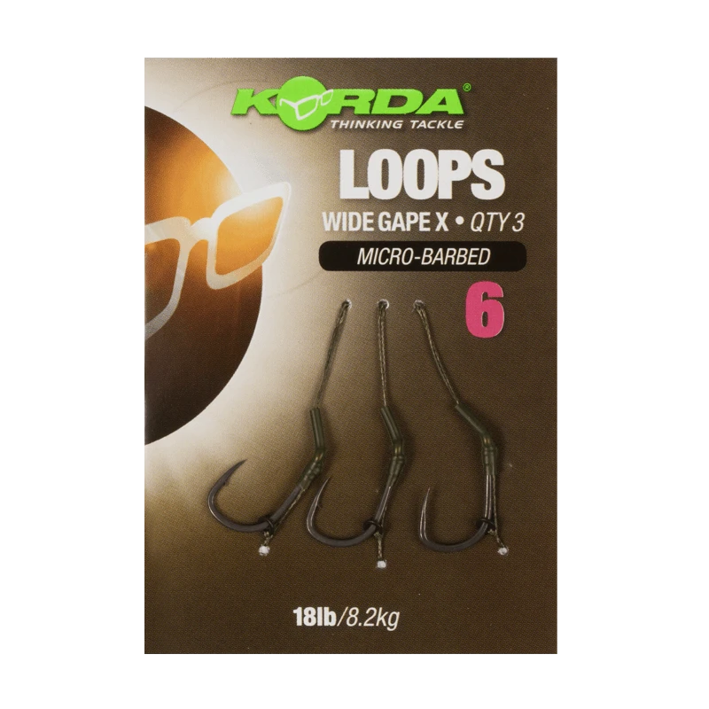 Gotovi Sistemi Korda Loop Rigs Size 4 DF Wide Gape X 18lb 3 Gotovi Sistemi Korda Loop Rigs Size 4 DF Wide Gape X 18lb