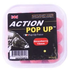 Match Pelete/boile/dumbells Sonubaits Action Pop-ups 15mm Strawberry