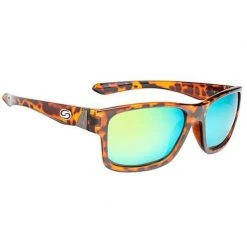 STRIKE KING SK Pro Sunglasses Shiny Tortoiseshell Frame Multi Layer Green Mirror Amber Base Lens