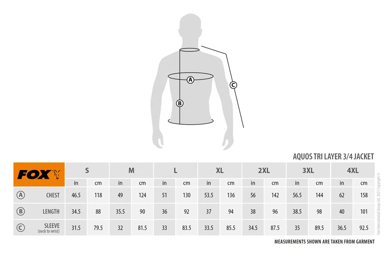 Odjeća I Obuća Fox Aquos Tri Layer 3/4 Jacket 10 Odjeća I Obuća Fox Aquos Tri Layer 3/4 Jacket